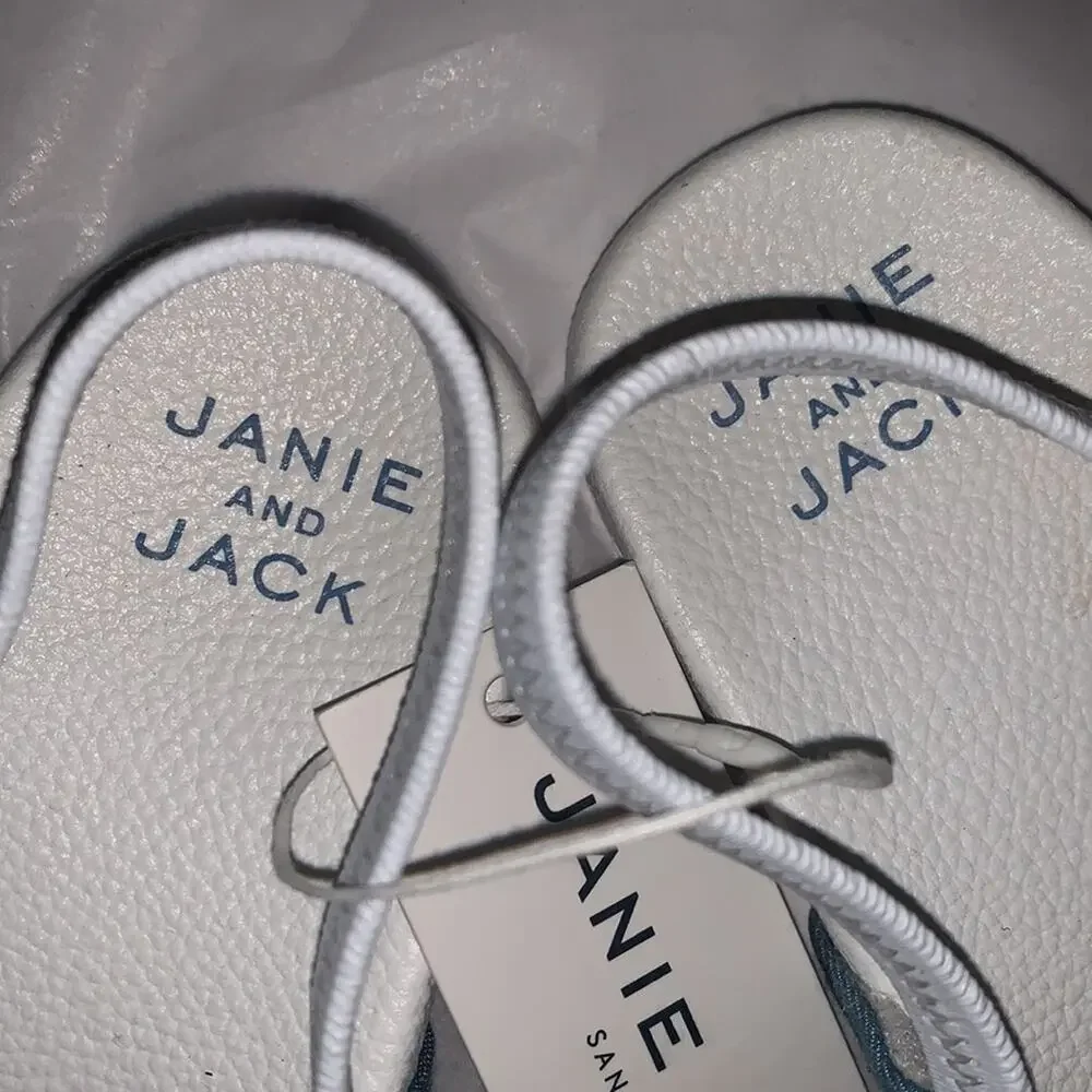 Janie and Jack Chambray Bow Slides, 8 - NWT